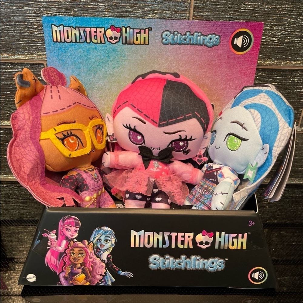 Monster High Draculaura Talking Stitchling Doll Frankie Stein Clawdeen Wolf Cute
